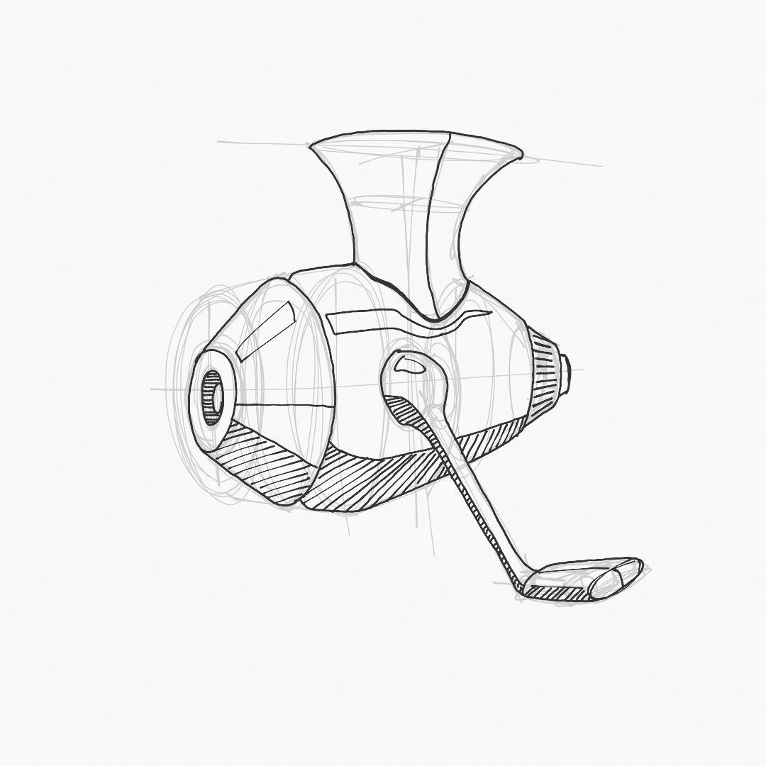 Inktober - 6:31 - my girlfriend saw river monsters so I ended up with a fish wheel sketch. exercise.