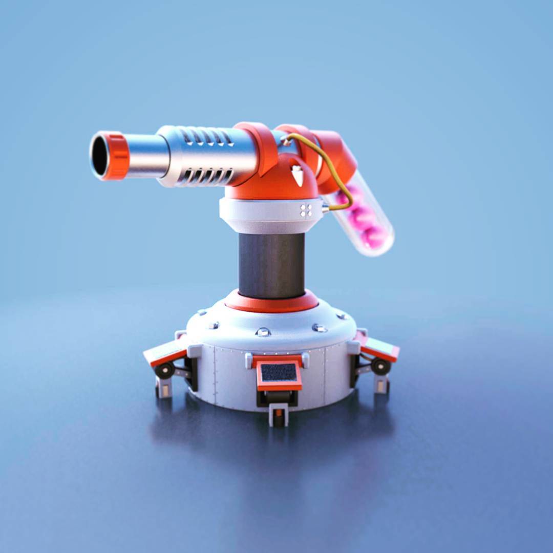 A quick sunday model of a gumdrop canon for a tower defence game my brothers is working on.
___
#gam