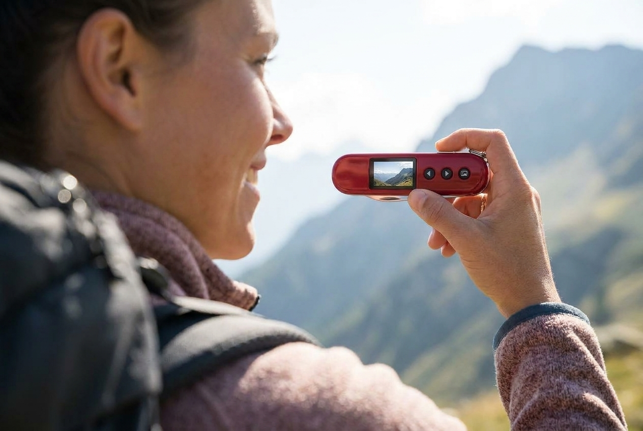The pocket camera concept shown in an outdoor context, image 2 of 3