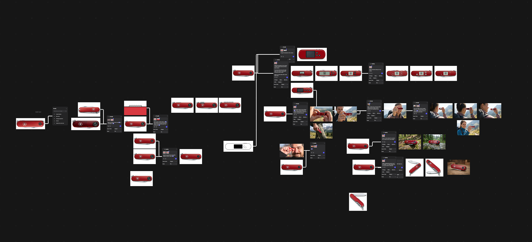 The concept on Vizcom's infinite canvas, with several nodes in progress